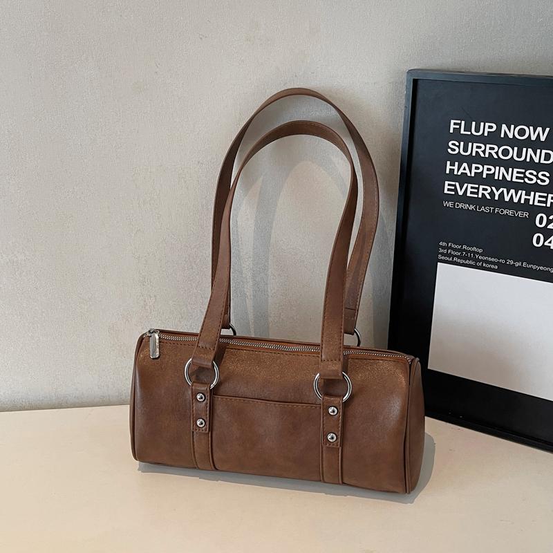 Retro Solid Color Women's PU Leather Pillow Shoulder Bag 2026 New Trend Simple Underarm Bag for Daily Use Handbags and Purses