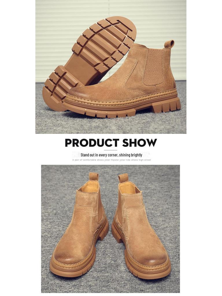 2024 Men's Casual Mid-Cut Martin Boots - British Style High-Top Workwear Fashion