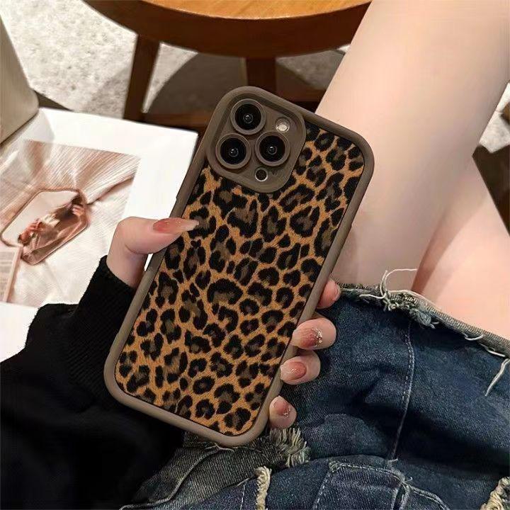 

Мягкий противоскользящий чехол для iPhone 14 Pro Max, коричневый, с рисунком Leopard XS, для Apple 12 Plus. Apple 15PROMAX