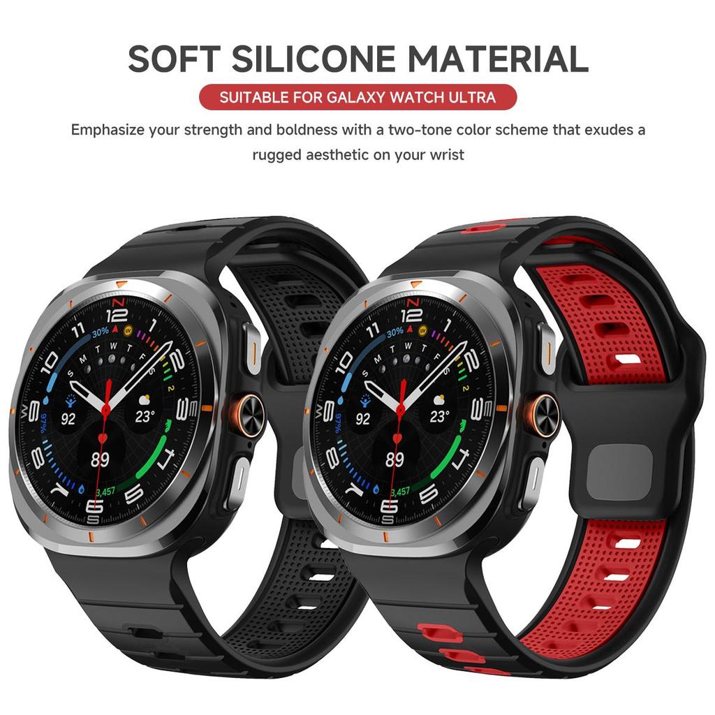 Sport Band for Samsung Galaxy Watch Ultra 47mm Replacement Strap Bracelet for Galaxy Watch Ultra Two Tone Silicone Wristband