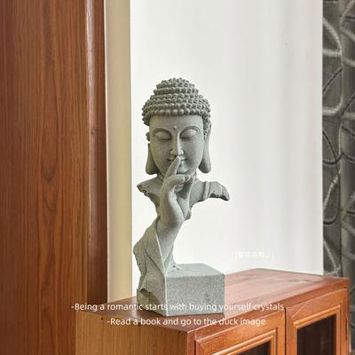 Adorno estatua de Buda material cemento cal hecho a mano nuevo modelado de caracteres chinos creativo artículos para el hogar decoración artística regalos 1 ud.