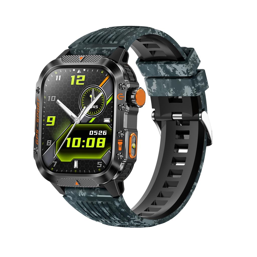 High Quality HT36 GPS Sports Watch Digital IP68 Flashlight 2.01" TFT Health Heart Rate Music Control BT Calling Smart Watch 2026