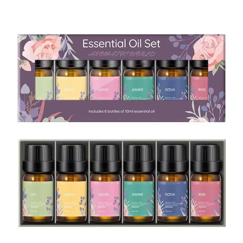 6pcs Water-soluble Aromatherapy Essential Oil Set for Air Freshener and Humidifier Special Plant Essential Oil Set