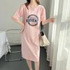 Pure Cotton Short Sleeve Breastfeeding Dress - Mid-Length Maternity/Postpartum Nightdress for Hot Mom Style