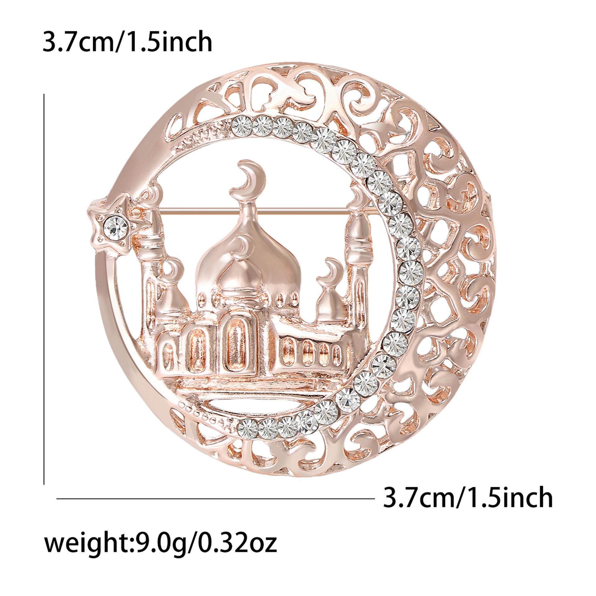

Rhinestone Taj Mahal Brooch for Women Enamel Architecture Historical Sites Pins Event Party Decoration Clothes Accessories