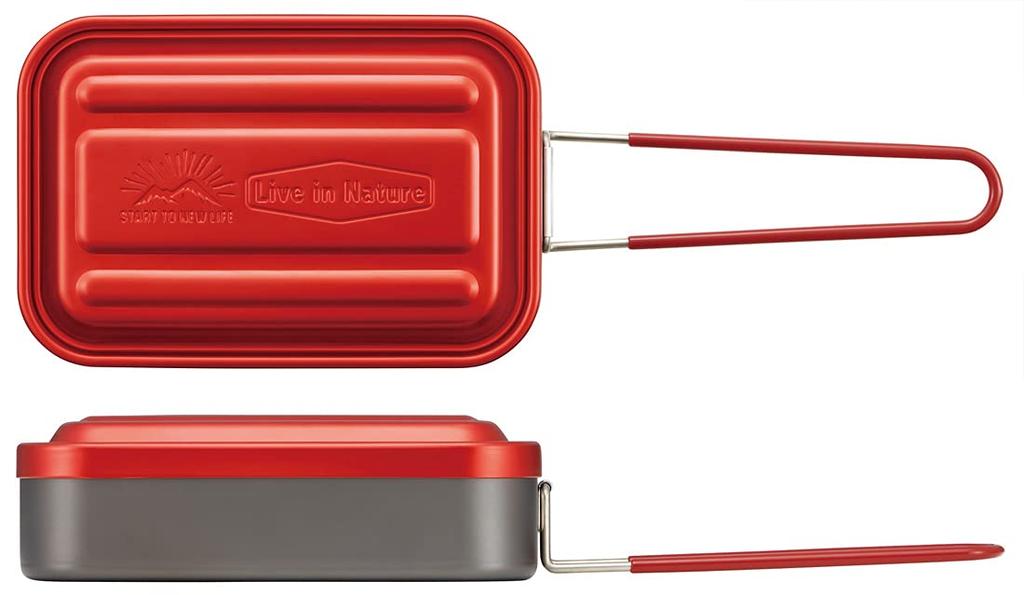 Skater Color Mess Tin, No Seasoning Required, 850ml, Red, Outdoor Use, Mess Tin AFTM8N-A