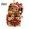 Holiday Gift Exchange Accessories Christmas Forest Animal Ornament, 2D Flat Acrylic Fox Reindeer Squirrel Raccoon in Unique Hanging Ornaments