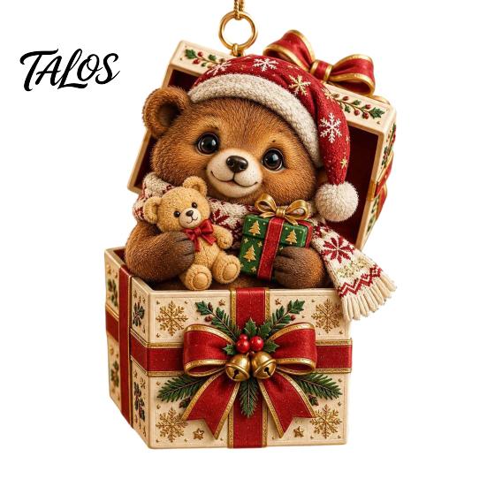 Holiday Gift Exchange Accessories Christmas Forest Animal Ornament, 2D Flat Acrylic Fox Reindeer Squirrel Raccoon in Unique Hanging Ornaments