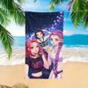 Kawaii K-Pop Girl Group Beach Towel, Cute Anime Idol Selfie Print, Soft Microfiber Quick Dry Towel for Pool Travel