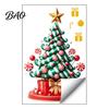 Creative Seasonal Ornaments Christmas Tree Window Decals, Candy Striped Snowflake Wall Stickers, Waterproof Easy Peel Graphics PVC Removable