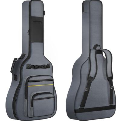 IBVIVIC Soft Electric Guitar Lightweight Gig Bag for Electric Guitars and 5mm Sponge Soft Shoulder Large 6 Easy To Gray Yellow Case, Basses, Lining,