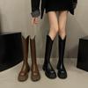Black Petite Women's Thick-soled High-heeled Long Boots Over-the-knee Knight Boots Autumn/winter