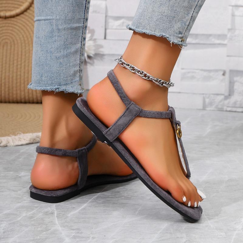 2025 Lato Nowe Plażowe Japonki z Paskiem Między Palcami Damskie Buty Duży Rozmiar Damskie Buty Płaskie Rzymskie Sandały Plus Size 43