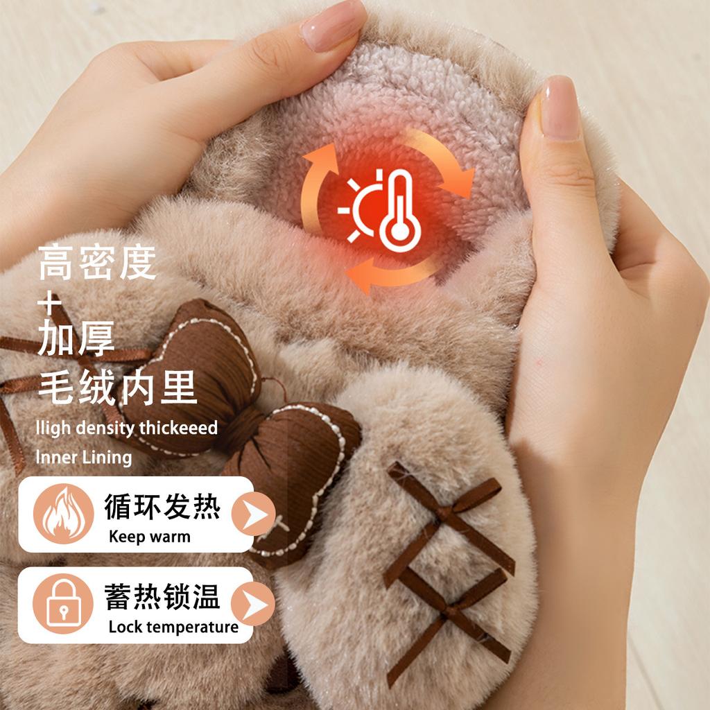 Puff puppy fluffy shoes cute autumn and winter indoor non-slip warm bag and plush soft-soled home cotton slippers women