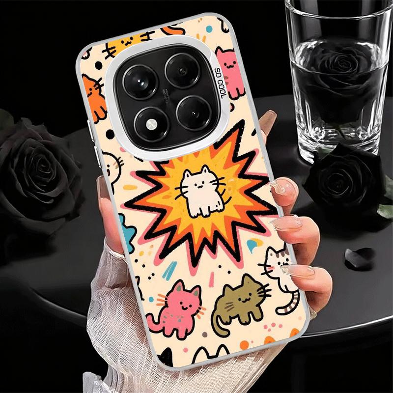 Cartoon Cute Cats Theme Shockproof Phone Case for Xiaomi Redmi Note 15 14 13 12 Pro Plus 11 11S 11T 5G Cover Anti Fall Fundas