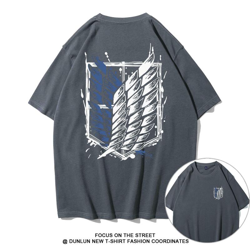 Pánské tričko s krátkým rukávem Letní Pánské a dámské Anime Kapitán Volná Křídla Potisk T-shirt Anime Unisex Sportovní Trička