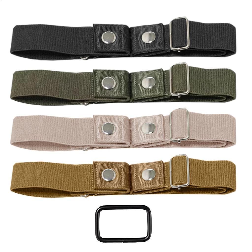 No Buckle Elastic Belt Adjustable Invisible Stretch Belt for Unisex Jeans Pants Comfortable Fashion Waistband Daily Wear
