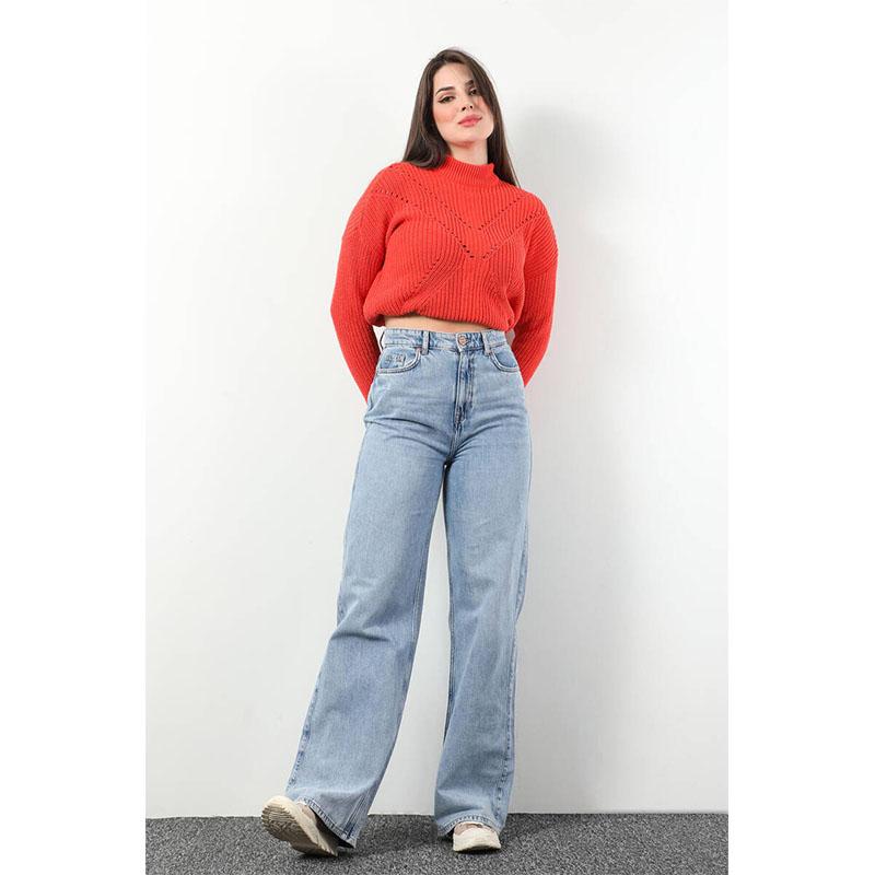 

Женские джинсы широкого кроя с высокой талией Ice Blue