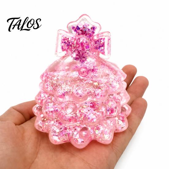 Kerstboom Sensorisch Speelgoed Glitters Kerst Knijpspeelgoed, voor Stressverlichting, Mini Fidget Langzaam Rijzend Vakantiecadeau Kinderen Volwassenen