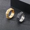 8MM Vintage Knockout Point Pipe Men's Ring Punk Stainless Steel Polygonal Finger Ring Personalized Trendy Jewelry Gift