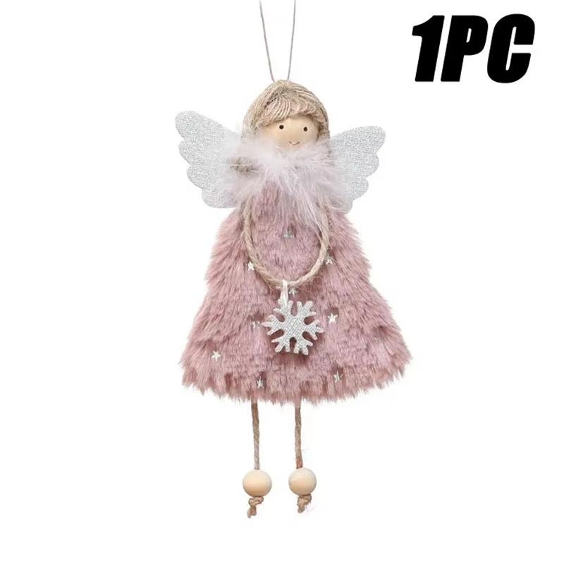 Christmas Decoration Angel Doll Pendant Plush Angel Pendant for Christmas Party New Year Birthday Party Wedding Decoration