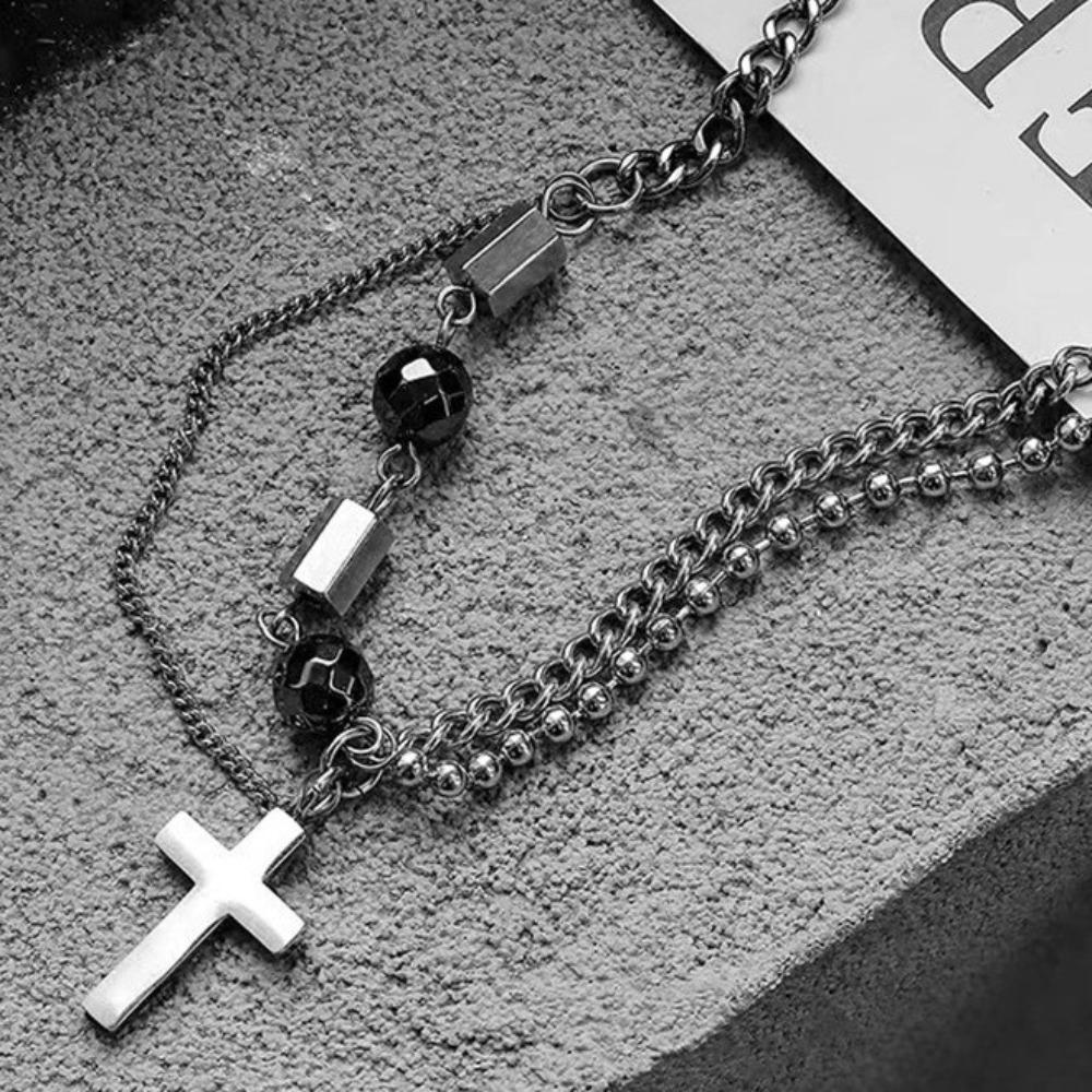 Kreuzkette Herren Titanstahl Nicht Verblassend Hochwertiges Gefühl Vielseitiges Persönlichkeitsdesign Sommer Accessoires Damen Trend Einfacher Schmuck