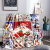 Deka přátelství Santa Sněhulák Lehká flanelová přikrývka na postel Perfektní pro cestování, kempování, obývací pokoje, kanceláře, pohovky, ventilátor Vánoční dárek