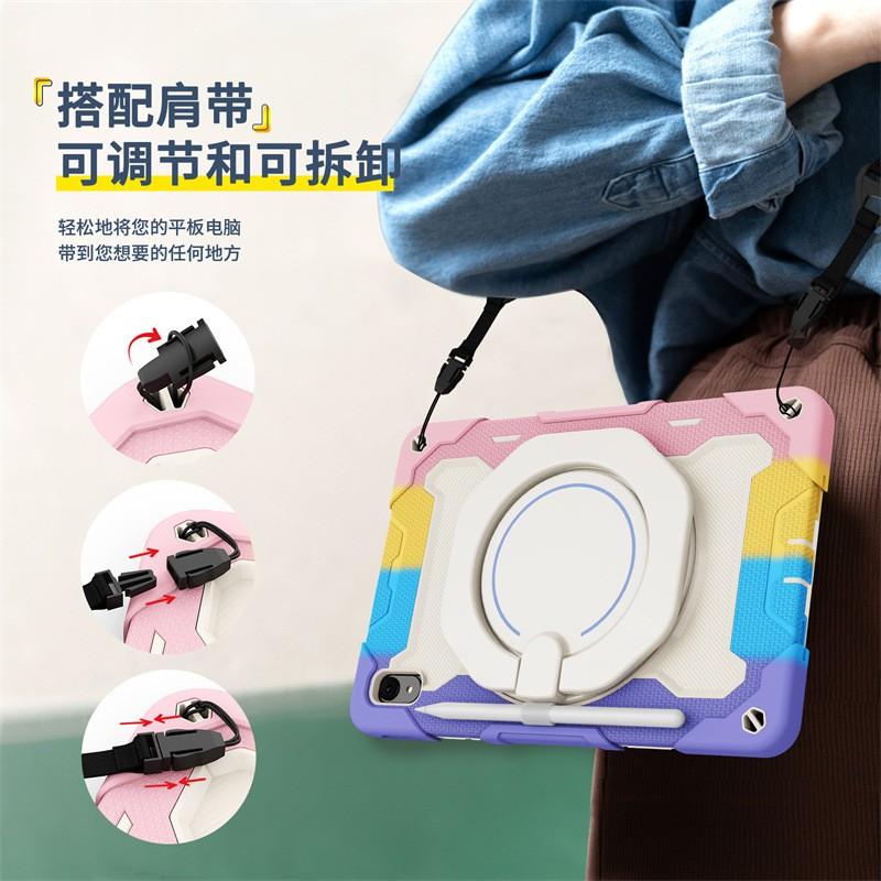 MatePad 11 Silicone PC Hybrid Case With Wrist Strap Kickstand Shoulder Shockproof Portable Tablet Cover