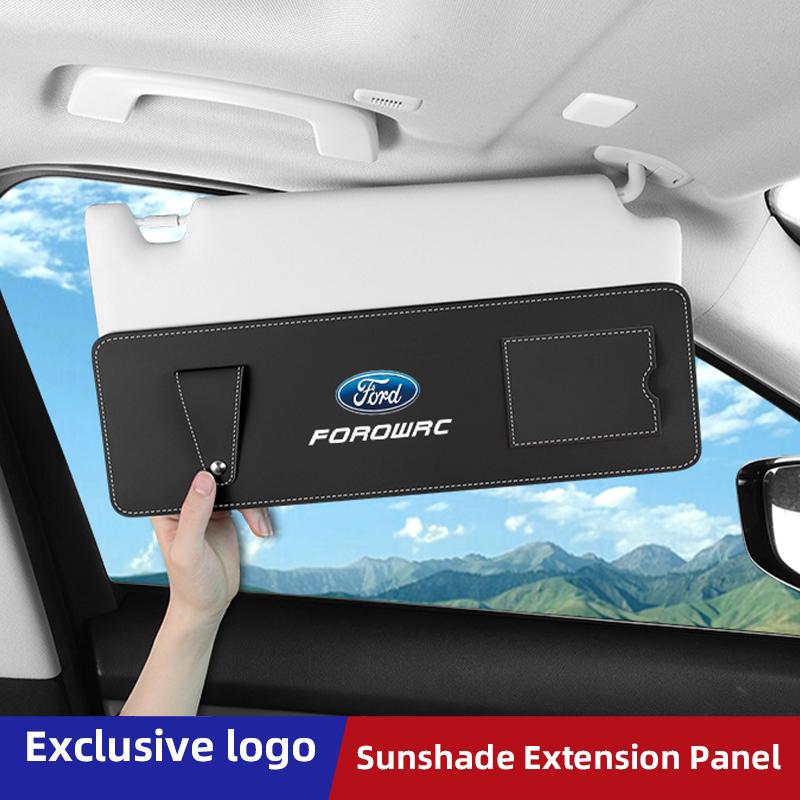 Car Sun Visor Extension Panel For Ford Focus Fiesta Mondeo Explorer Anti-glare UV Sun Shield Card Holder Glasses Holder Keychain