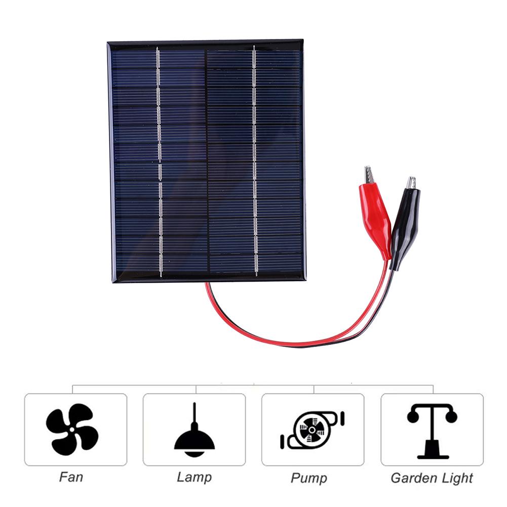 5W 12V Solarzelle Wasserdichtes Tragbares Solarmodul DIY Polysilizium Solar Epoxid Zelle Ladegerät für Lampe Ventilator Pumpe für Outdoor Camping