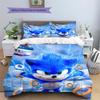 Sonic Lightning Pattern Bedding Quilt Set  Home Decoration  Gift (1 * duvet cover + 2 * pillowcase  without core)