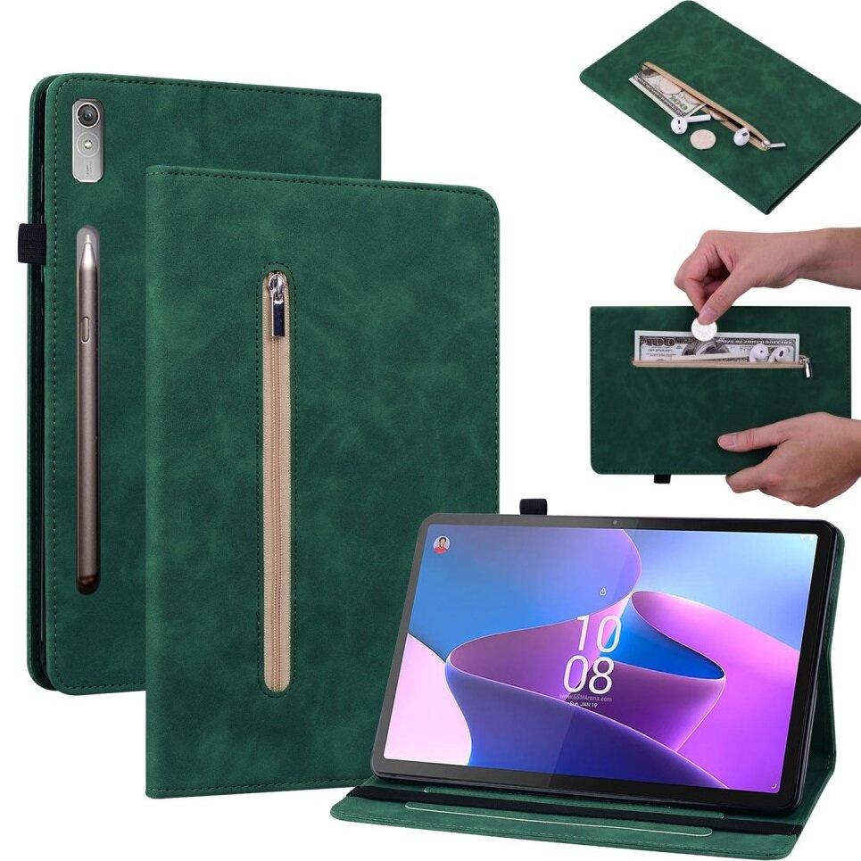 Case for Lenovo Tab P11 Pro Gen 2 TB132FU TB132XU 11.2", Wallet Pen Slot, Green