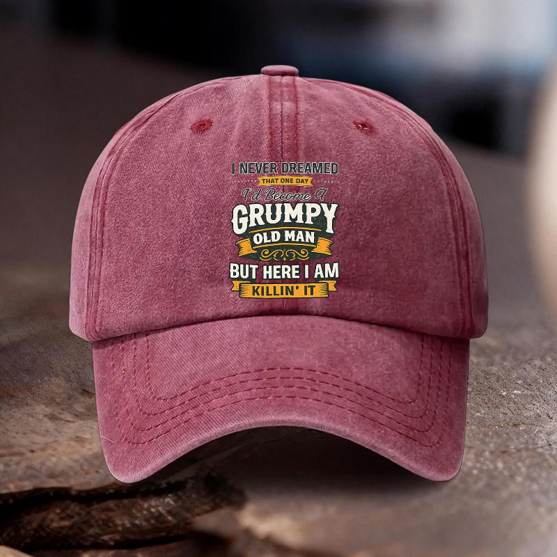 Adjustable Cowboy Hat with Grumpy Old for Unisex Killin It Print Unisex Outdoor Sports Style an Ideal Gift for Weddings Par
