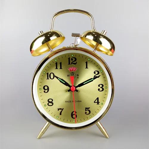Sveglia Meccanica a Carica Manuale Vintage Pollo che Mangia Riso Orologio da Tavolo in Metallo Orologi con Campana Oversize in Metallo per Camera da Letto Comodino Regalo