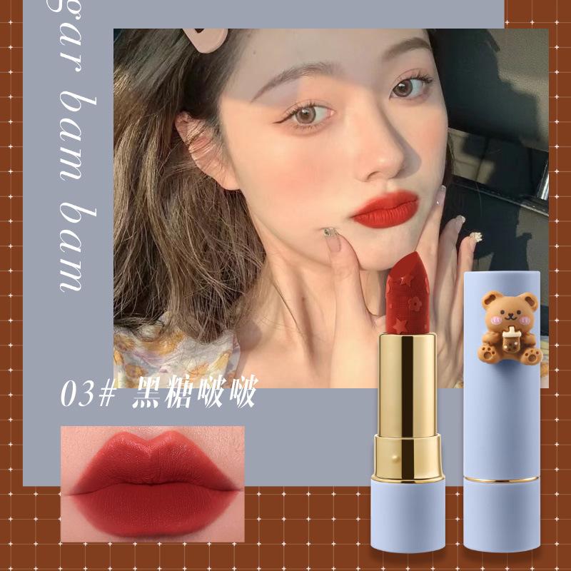 Niedlicher Bären-Lippenstift Airy Bear Lippenstift Matt Matt Täglich No-Makeup Lipgloss
