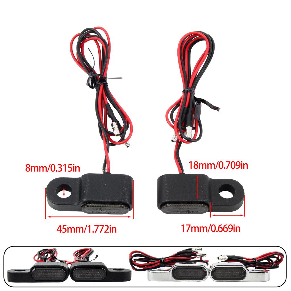 Moto MotoBike LED Mini Clignotant Pour Harley Scooter Guidon Embout de Guidon Lampe Clignotante Indicateurs Feu Arrière