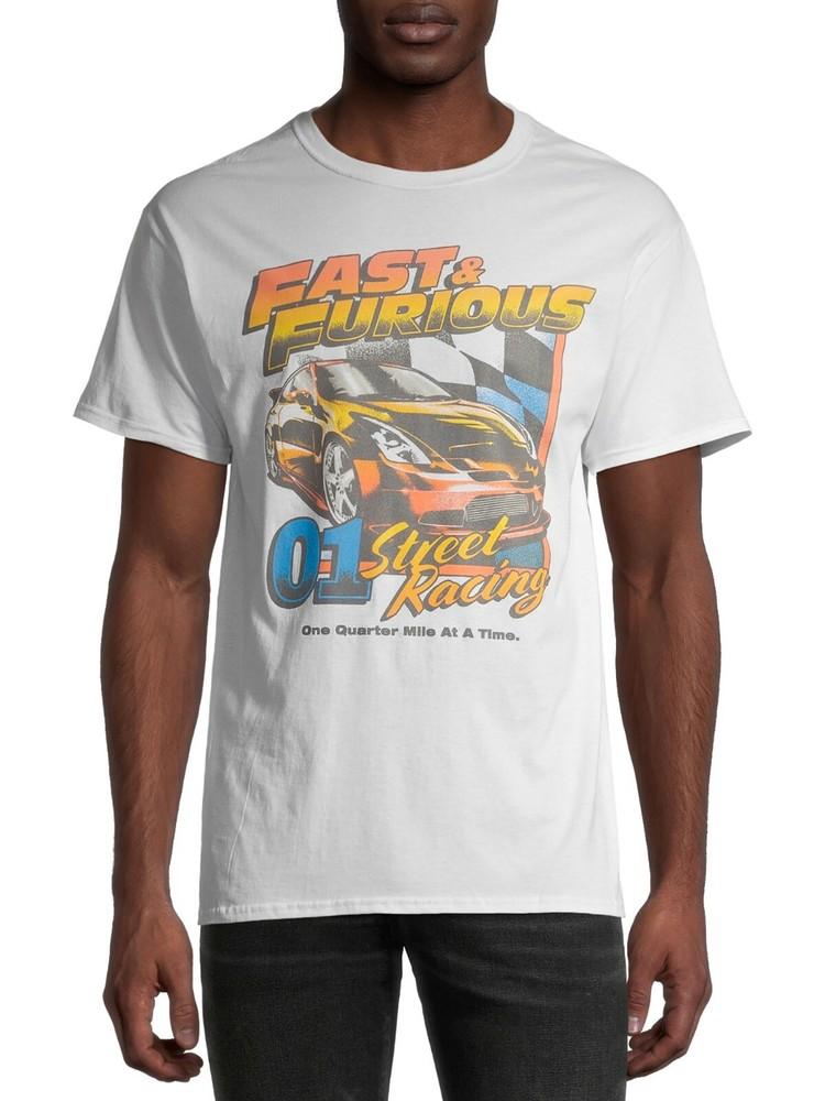 The Fast & Furious Mens Street Racing 01 White Tee Shirt New