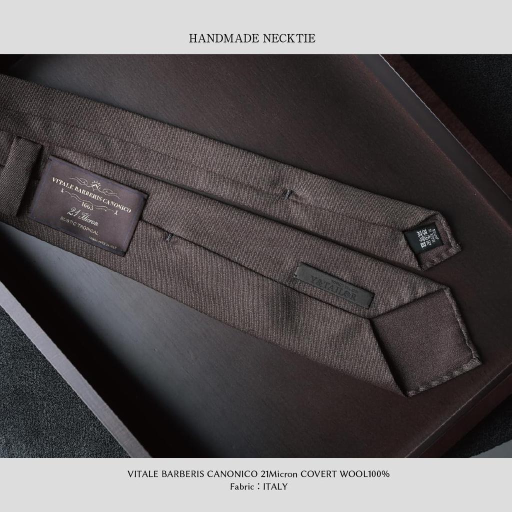 [Y&TAILOR] Necktie [Quattro Piege] Wool CANONICO (Canonico) with interlining, three-fold, hand-rolled, brand Y&TAILOR (Matte Brown)