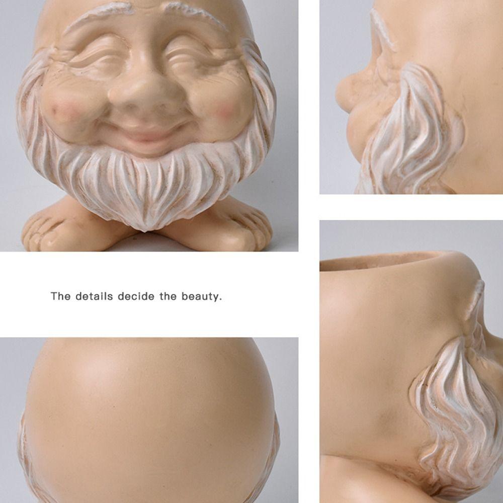Durable Funny Muggle Face Flower Pot Cute Resin Crafts Succulent Flowerpot Waterproof Handmade Planter Pot Potting Decoration