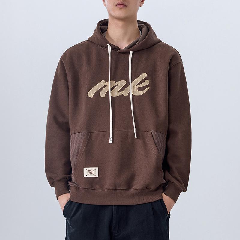 360G Heavy Hooded Sweater Men'S American Retro Loose Men'S Jacket Embroidered Top Trendy