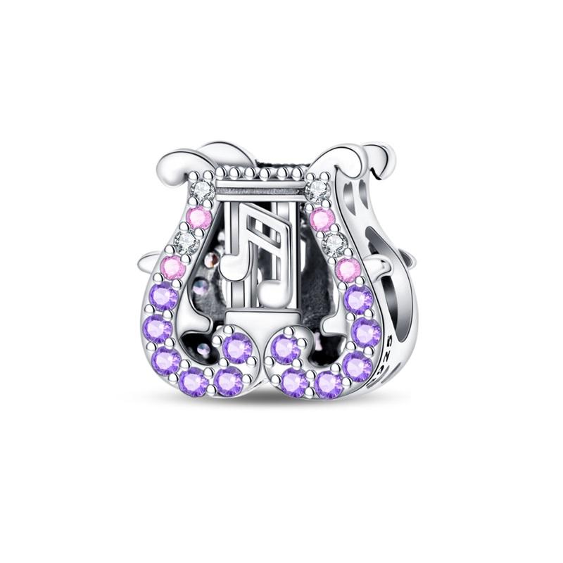 Romantic Music Charms Beads 925 Silver Piano Violin Red Guitar Punk Saxophone Pendants Fit Qikaola Bracelet DIY Jewelry