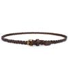 Woven Belt Women'S Leather Casual Pin Buckle Decoration First Layer Cowhide Thin Belt Fashion Style Small Waist Seal