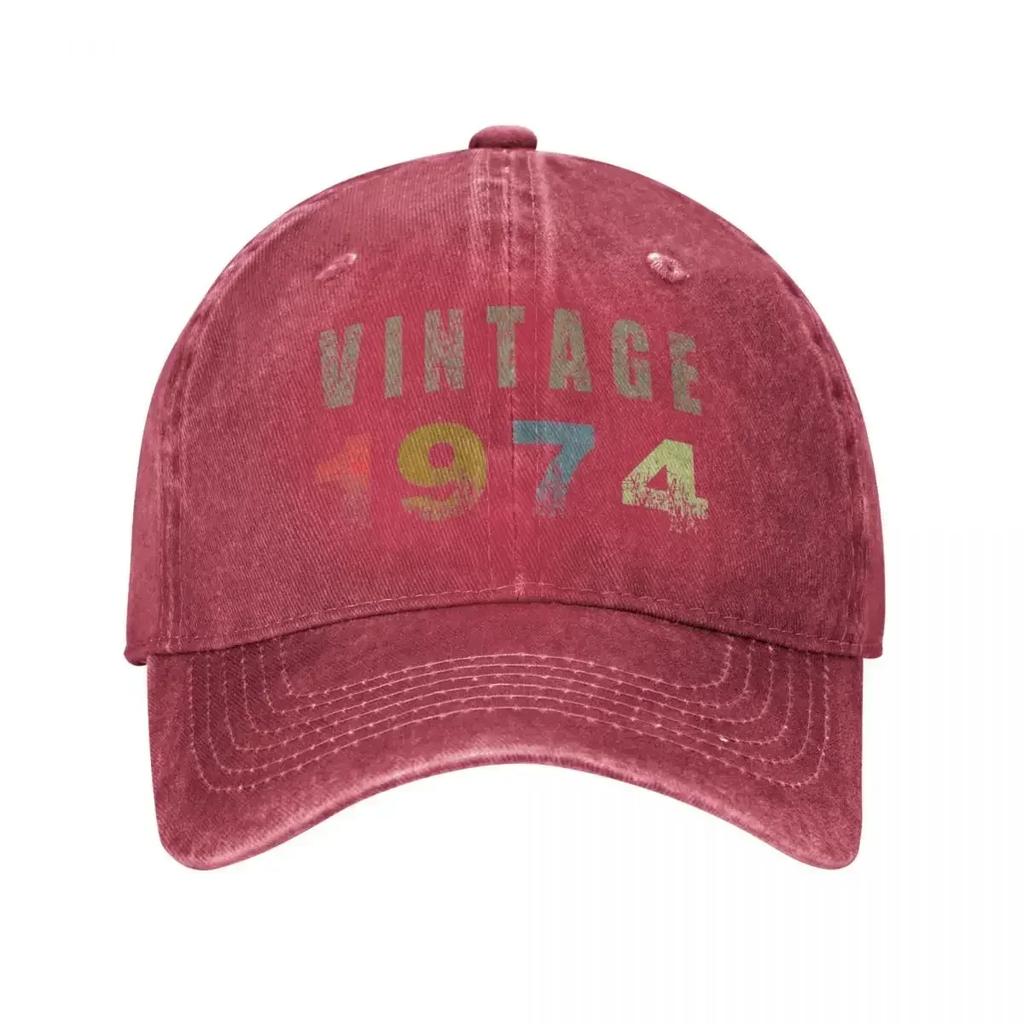 Vintage 1974 People 50th Birthday Baseball Cap Merch Casual Distressed Cotton 50 Years Old GIft Dad Hat Men Women Trucker