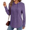 Women's Fashionable Casual Solid-color Long-sleeved Pullover Top Pullover Sweatshirt