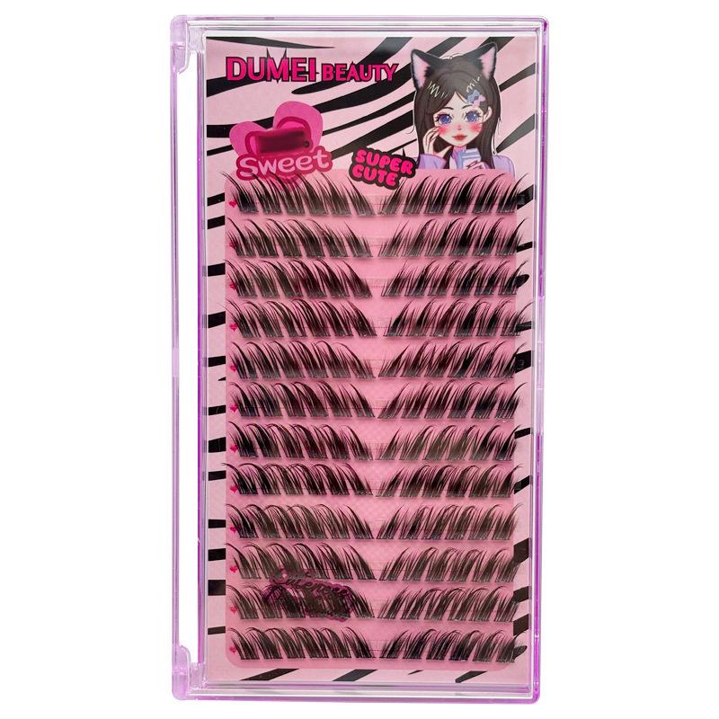 Pestañas Postizas Natural Fox Series Oblicuas Voladoras - Diseño Segmentado Ojos de Zorro, Racimo Único, Aspecto Realista
