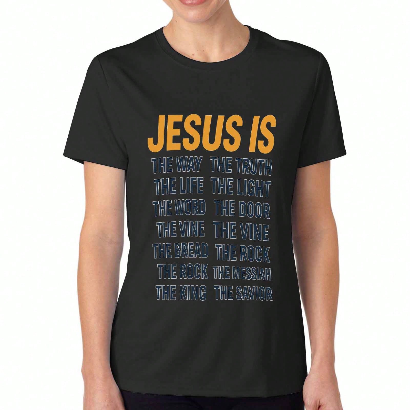 Jesus Is Lord Women s Cotton T Shirt, Premium Cotton Quality Print, Durable, Casual And Fashionable. Religious Graphic Design, Comfortable Fit, Great S разноцветный