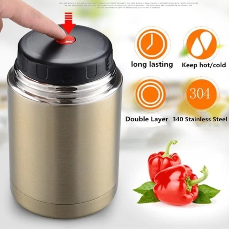 1Pc Large Capacity 800ML/1000ML Thermos Lunch Box Portable Stainless Steel Food Soup Containers Vacuum Flasks Thermocup