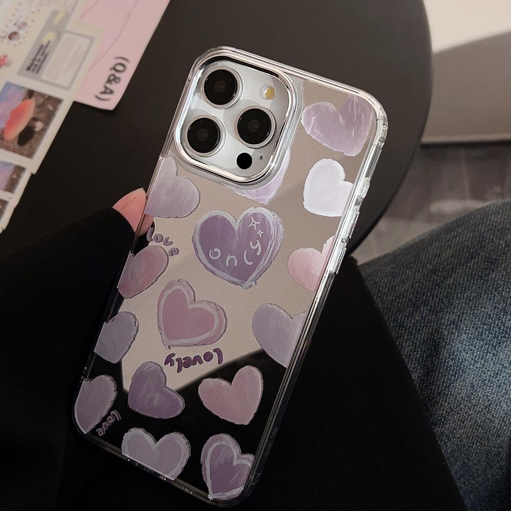 Creative Purple Heart Case for iPhone 17 iPhone 17 Pro Max