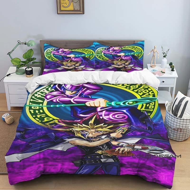 This three-piece cartoon-print (Yu-Gi-Oh!) bedding set—including one duvet cover and two pillowcases—makes for the perfect holid