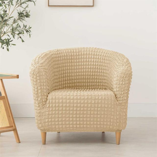 Solid Color Tub Chair Cover Spandex Stretch Club Armchair Covers Single Seat Sofa Slipcovers For Living Room Bar Coffee Shop